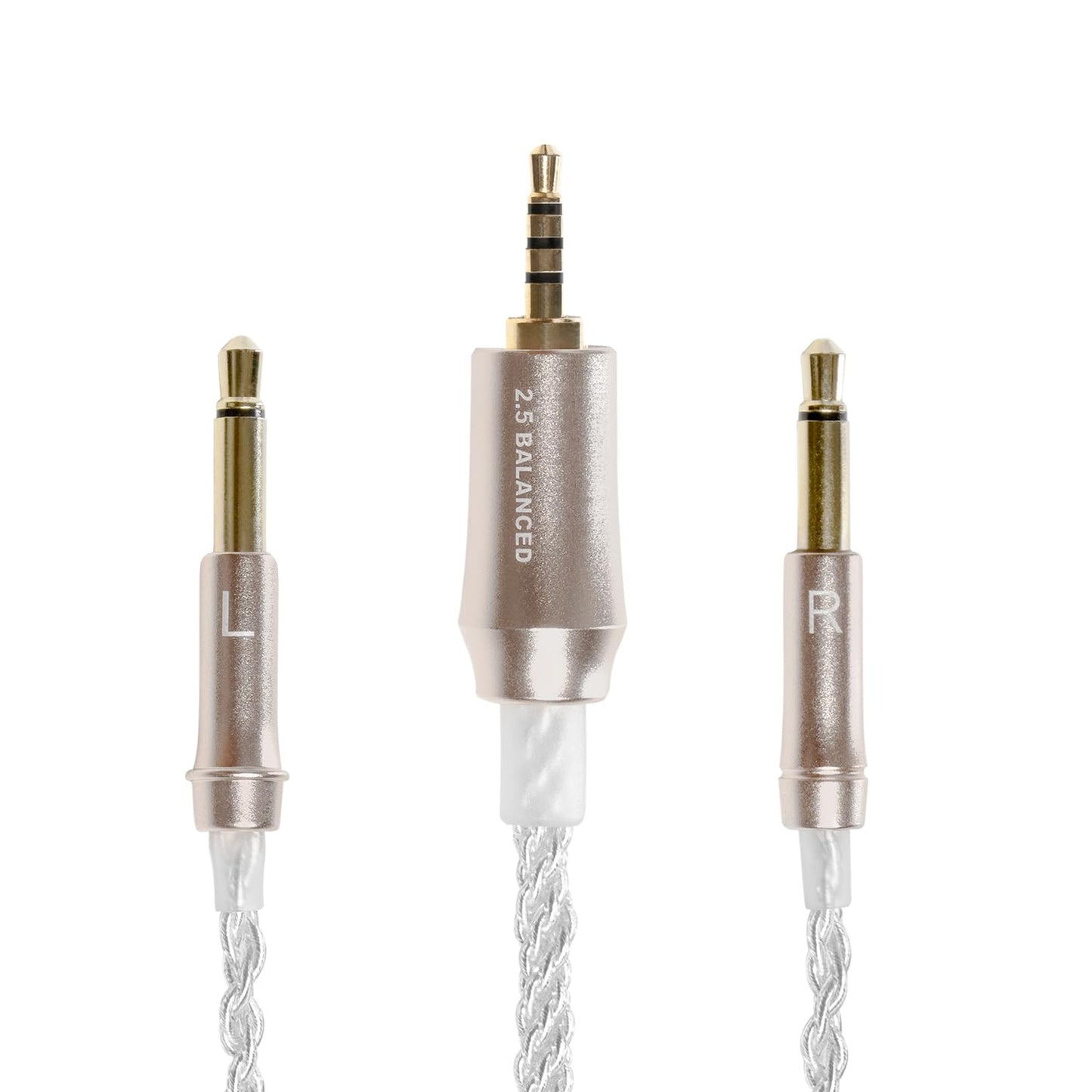 MEZE AUDIO | 99 Series Silver Plated Upgrade Balanced 2.5mm Jack | Headphones HiFi Replacement 2.5mm Male to Dual TS Mono 3.5mm Male Connector Plug…