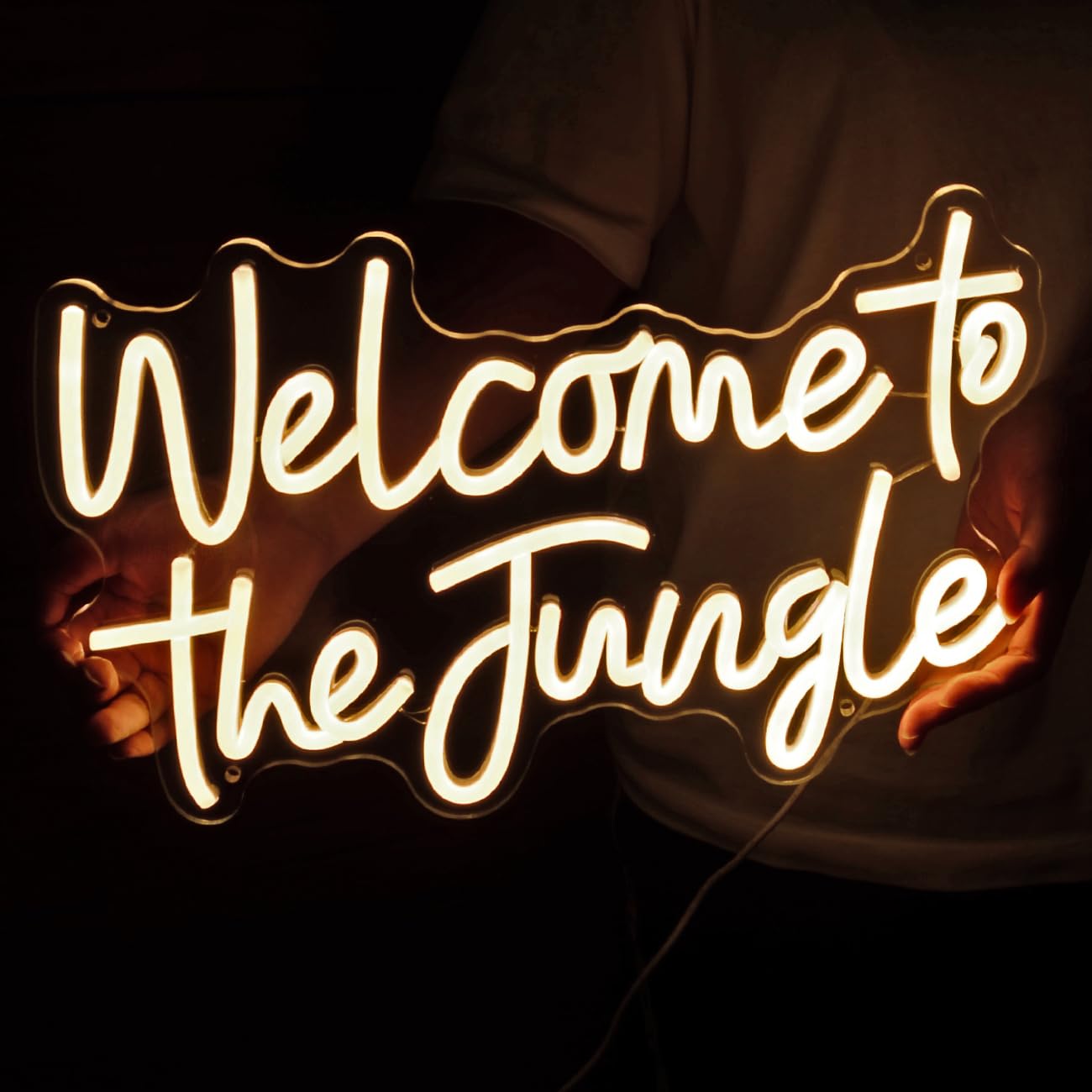Britrio Welcome to the Jungle Neon Sign for Safari Jungle Themed Party Baby Shower Kids Birthday Gift Bedroom Bar Club LED Neon Light Wall Decor 5V