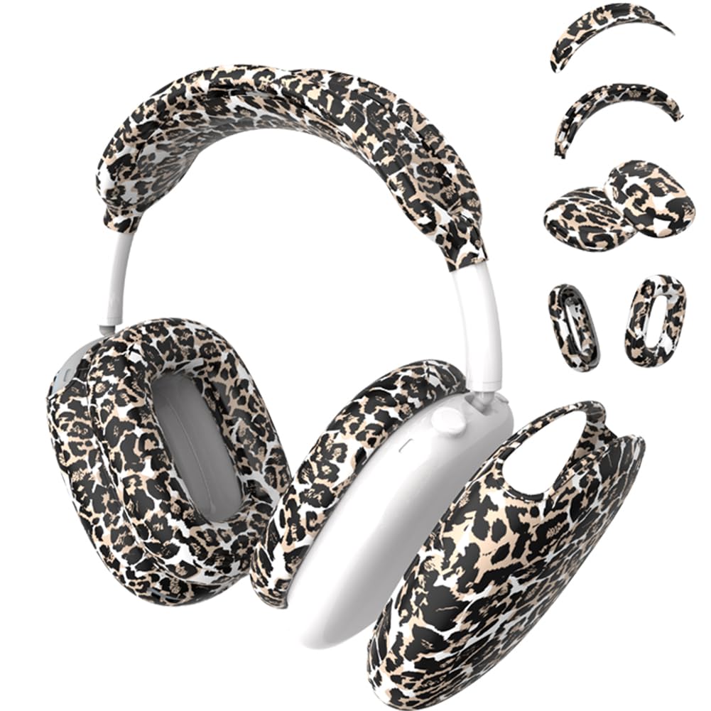 4 in 1 Silicone Case Cover Compatible with Apple Airpods Max 2/1 Headphones(2026/2024/2020), Printed Ear Pad Case Cover Ear Cups Cover and Headband