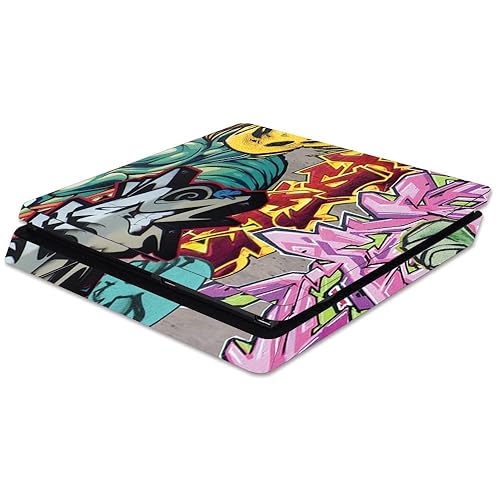 MightySkins Skin Compatible with Sony PS4 Slim Console - Graffiti Wild Styles | Protective, Durable, and Unique Vinyl Decal wrap Cover | Easy
