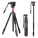 Avella A154P Video Tripod, Video Camera Tripod Monopod Aluminium Alloy 78.3 inch for Canon Nikon Sony Olympus Panasonic DSLR Camera