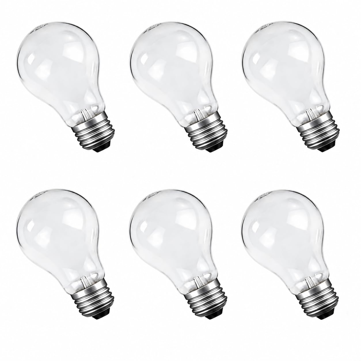 NABKRA 60 Watt Incandescent Light Bulbs, 60W A19 Shatter Resistant Rough Service Light Bulb, Soft White - 6 Pack