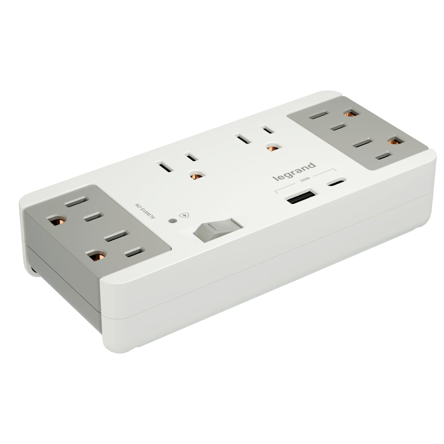On-Q 6 Outlet Enclosure Surge Protector with One USB-A and One USB-C