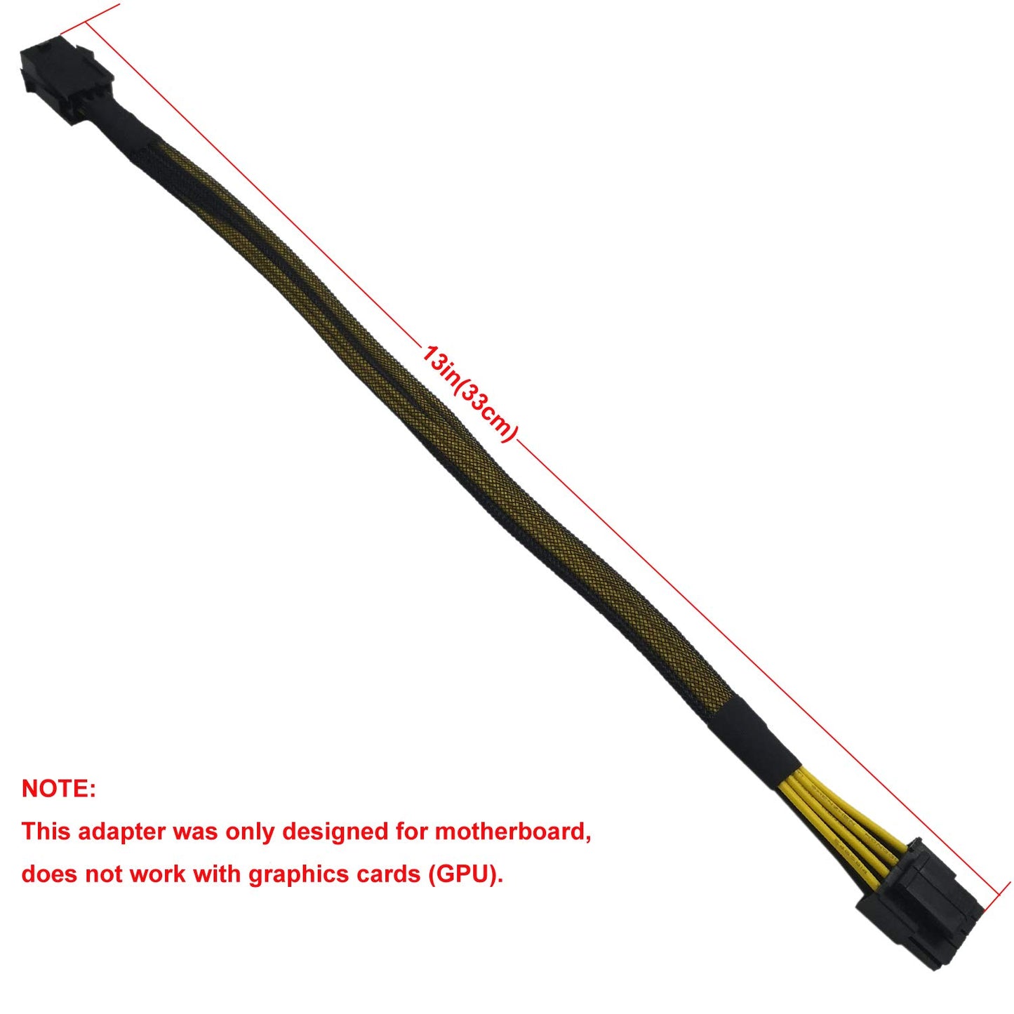 COMeap 6 Pin to 8 Pin CPU Power Adapter, 6 Pin Female to CPU 8 pin (4+4 Detachable) Male EPS-12V Converter Sleeved Cable 13-inch(33cm)