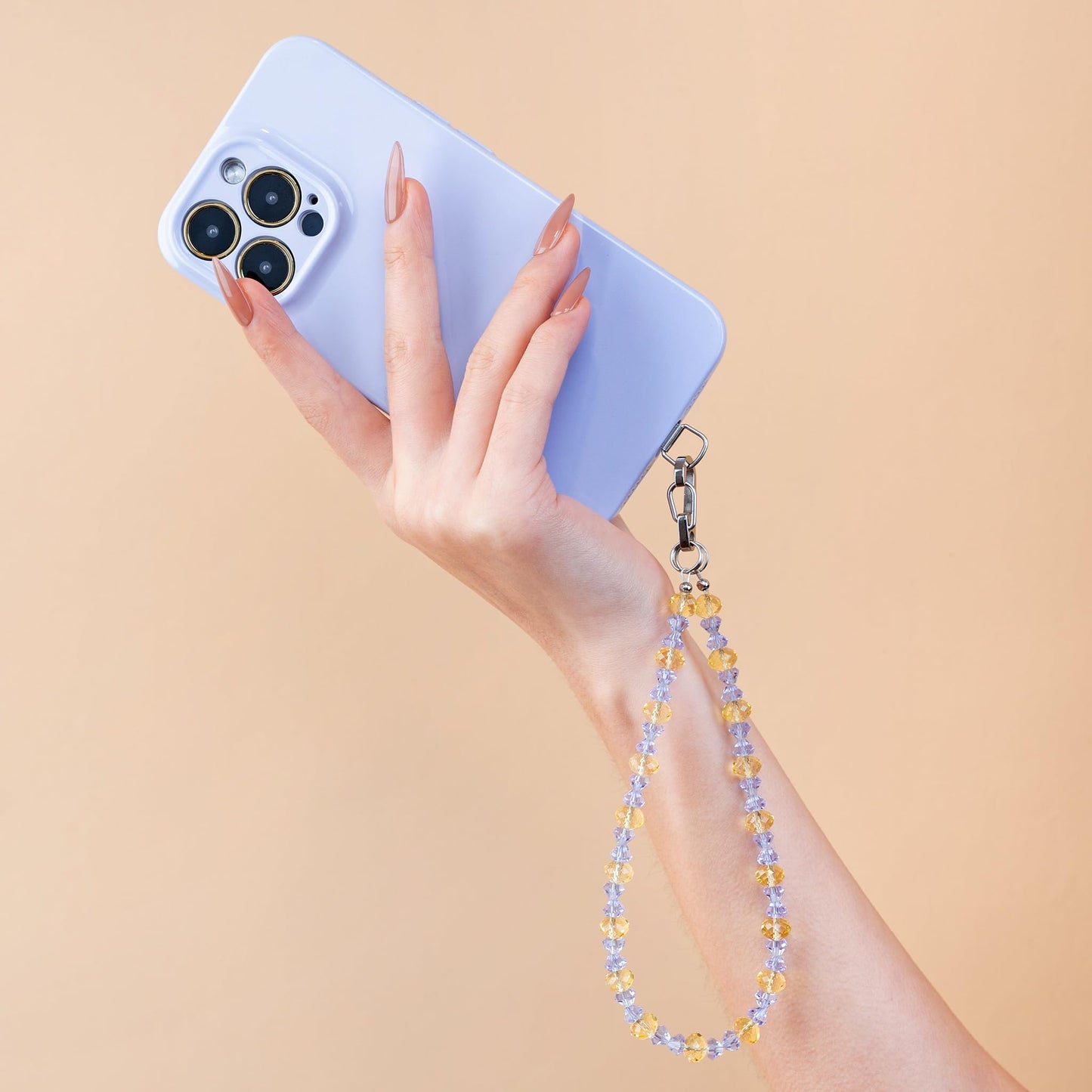 SENLLY Wristlet Phone Lanyard Charm, Selected K9 Crystal Wrist Strap, Use Stainless Steel Hardware, Jewel Gift for Women