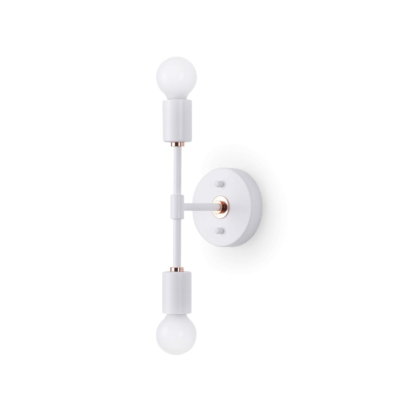 BRIGHTTIA 2 Light Wall Sconce - Modern Minimalist Bathroom Vanity and Hallway Lighting - Mid Century Industrial Exposed Bulb Wall Lamp - Flush Mount