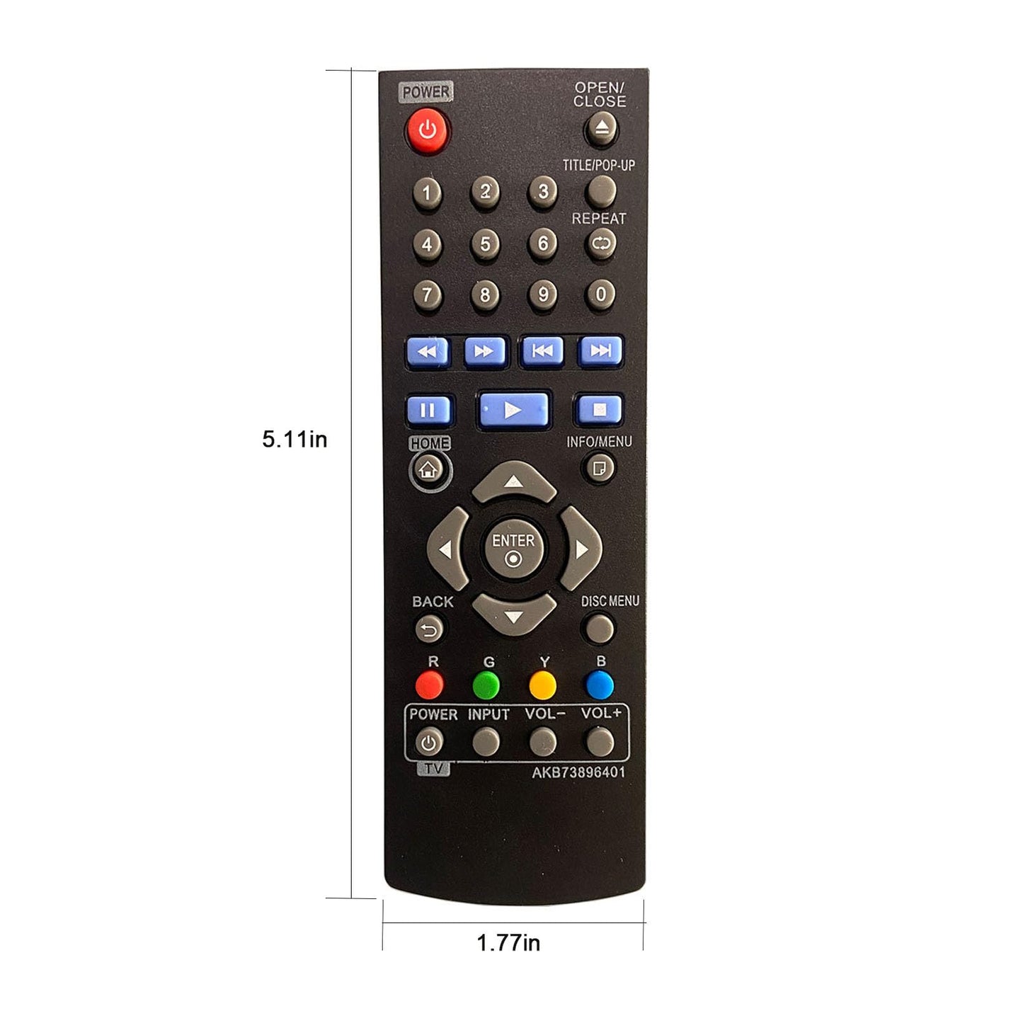 AKB73896401 Replacement Remote Compatible with LG Blu-ray Disc Player BP135 BP145 BP155 BP175 BP255 BP300 BP335W BP340 BP350 BPM25 BPM35 UP870 UP875