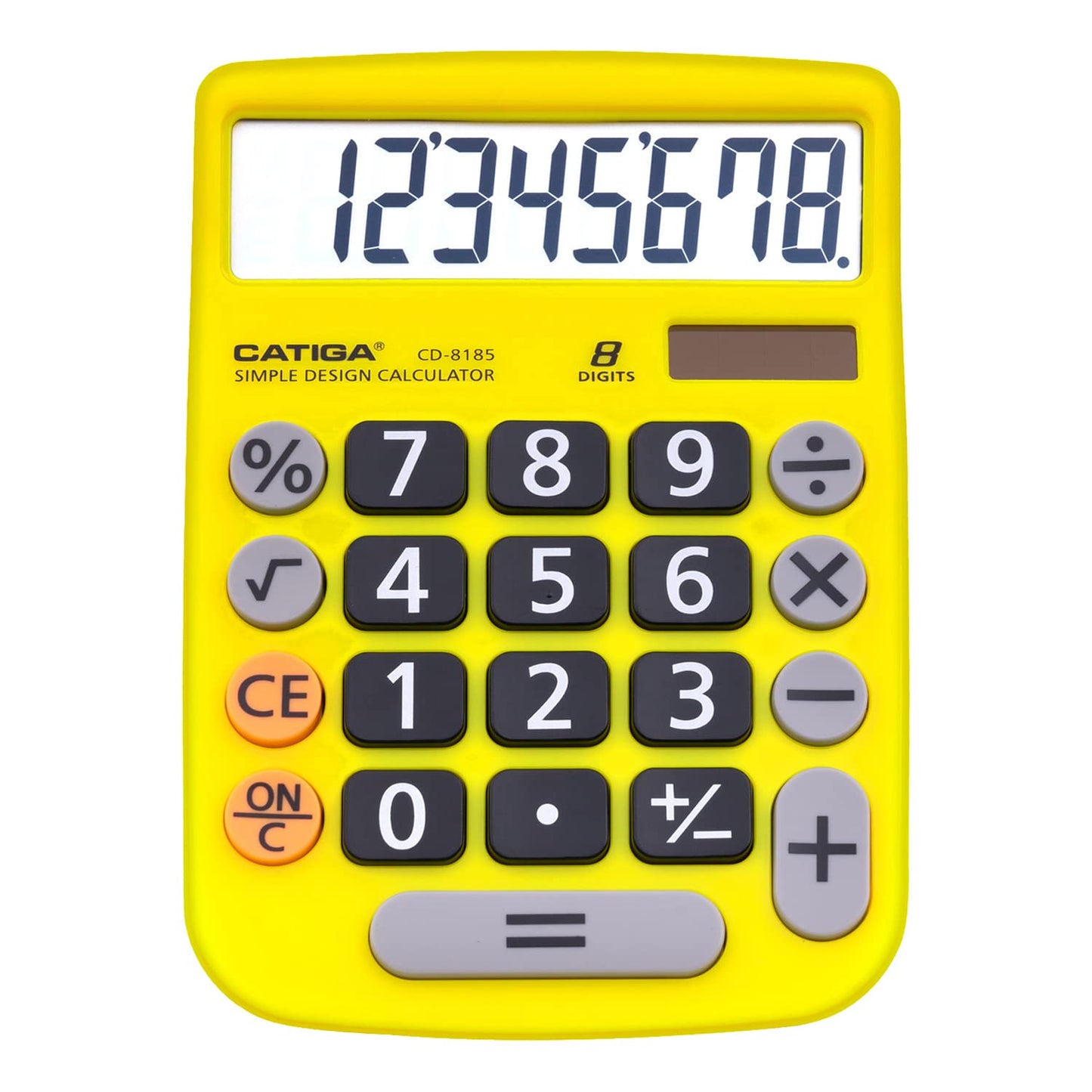 CATIGA Desktop Calculator 8 Digit with Solar Power and LCD Display, Big Buttons, for Home, Office, School, Class and Business, 4 Function Small Basic
