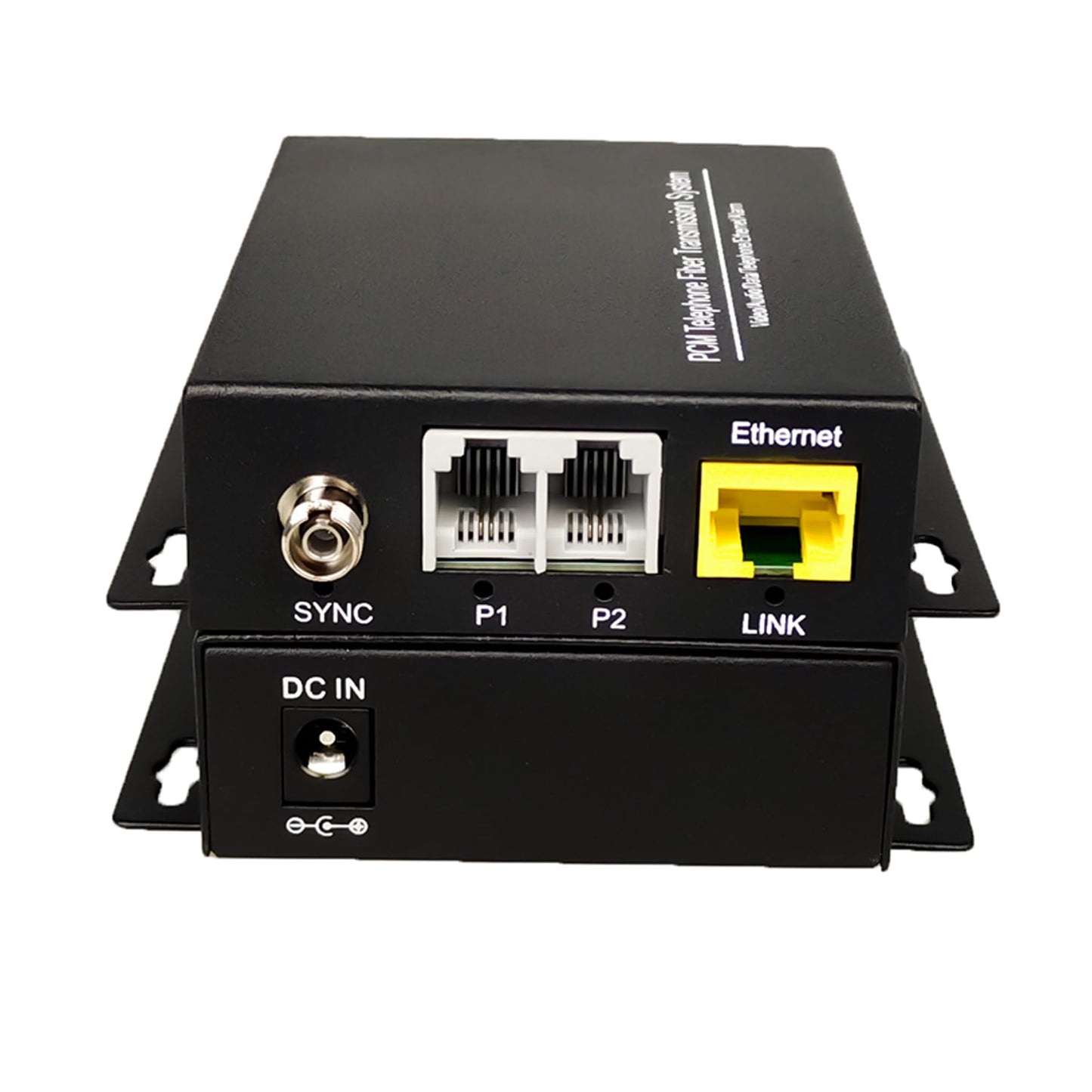 Hebbeko 2 Channels POTS Telephones and 10/100Mbps Ethernet Over Fiber Optic Extenders FC-FC Singlemode up 20Km Support Called id Ring and Fax No Delay