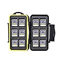 JJC MC-SD12 Water Resistant Holder Storage Memory Card Case fits 12 SD Cards