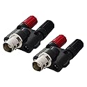 onelinkmore BNC Female to Dual Banana Female Socket Binding Post RF Coax Splitter Adapter Connector for HF Radio Antennas Pack of 2