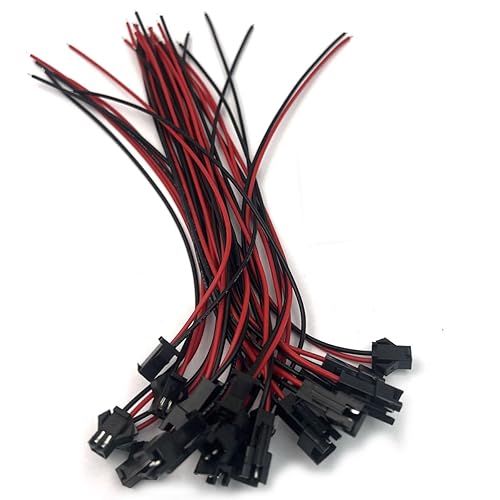 DEVMO JST SM 2-Pins 2P Female & Male Plug Connector Wire Cables for Arduino (Pack of 10 Pairs) AE1045
