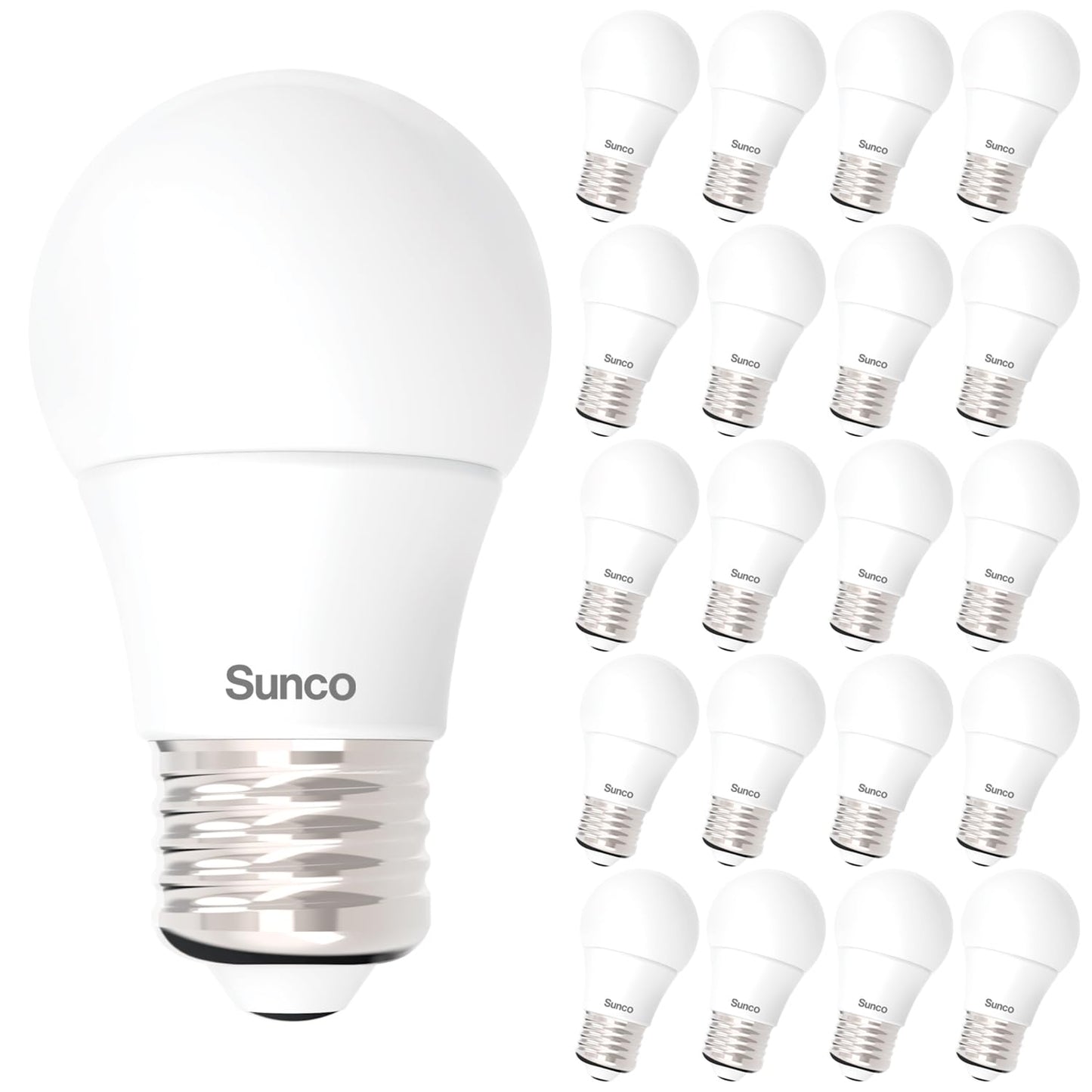 Sunco 20 Pack A15 LED Light Bulb E26, 8W=60W, 3000K Soft White, Dimmable