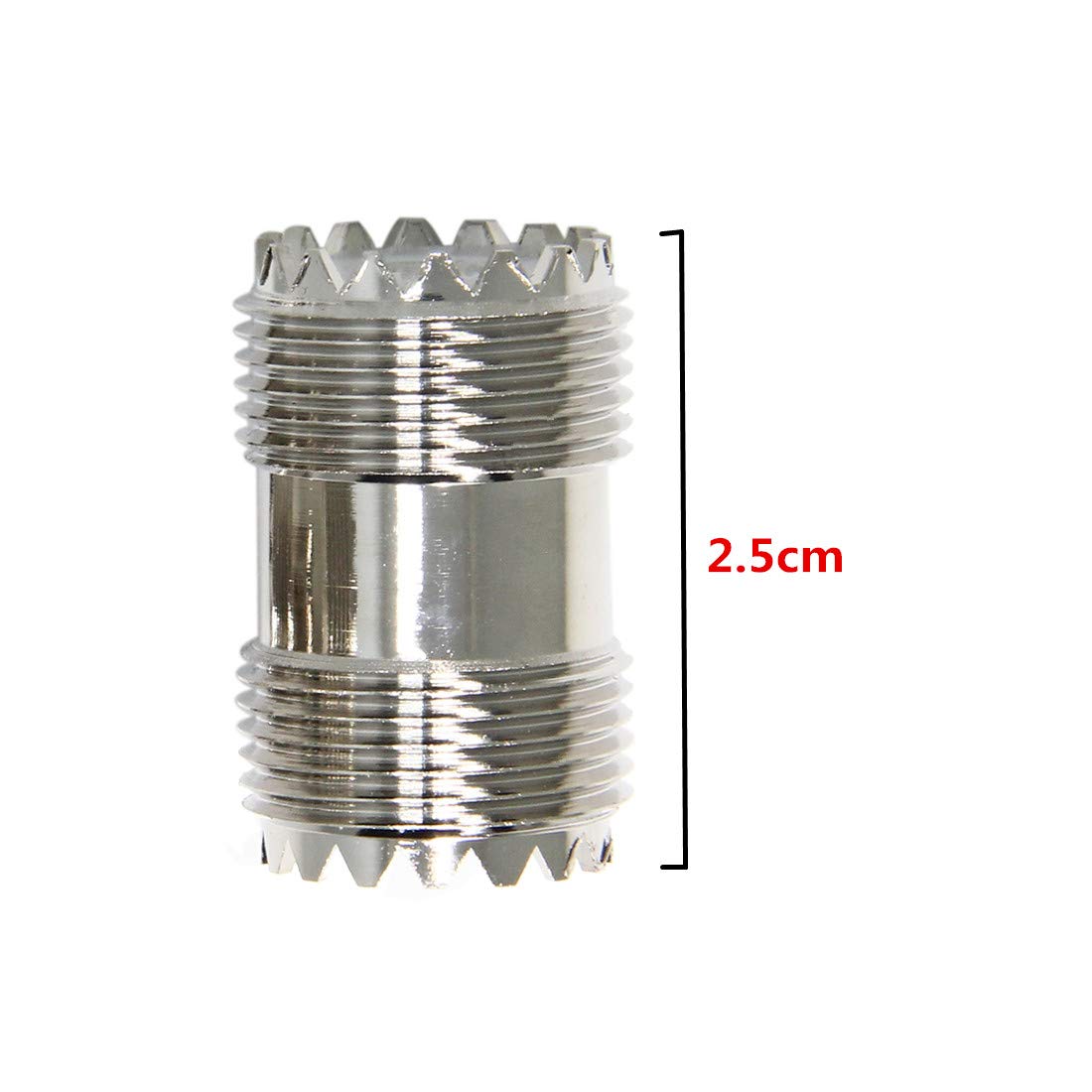 RFAdapter PL259 Barrel Connector, 5 Pack UHF Female to Female Coax Coaxial Adapter Coupler for CB Ham Radio Antenna, SWR Meter Cable Extention