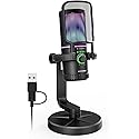 SINWE Gaming Microphone with Noise Cancelation & Gain Control- USB PC Mic for Streaming, Gaming, Podcasts, PC, PS4 -Includes Pop Filter, Shock Mount