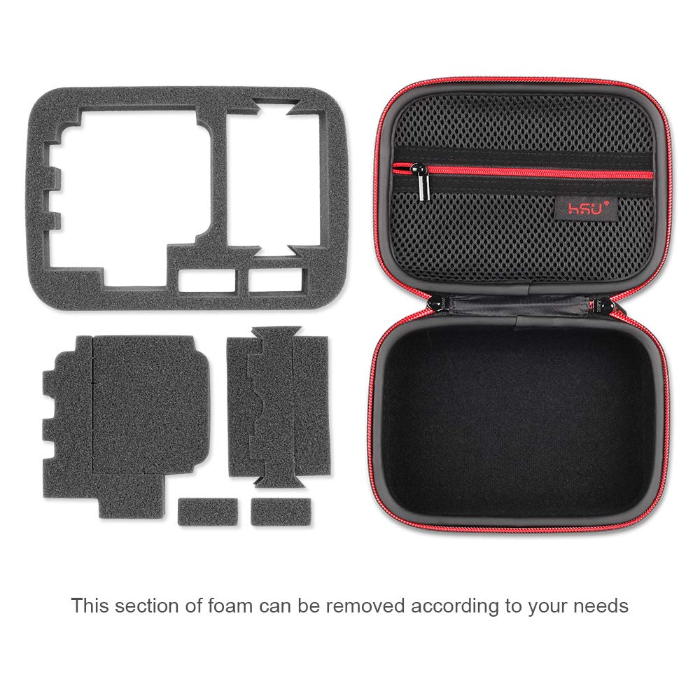 HSU Small Case for GoPro Hero 13/12/11/10/9/8/7/6/5 Black, Carrying Case for Action Cameras and GoPro Accessories(Small Size Red)