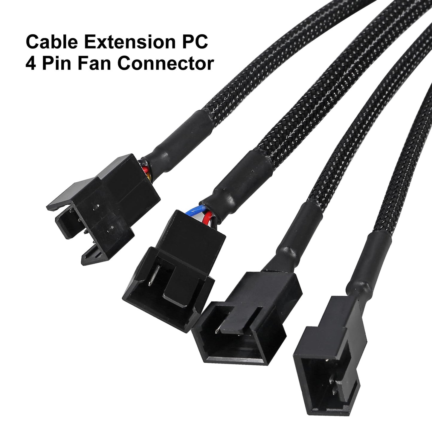 UMLIFE 6Pack 1 to 4 PWM Fan Splitter Cable (4 Pin+3 Pin) for Desktop PC, 27cm/11in
