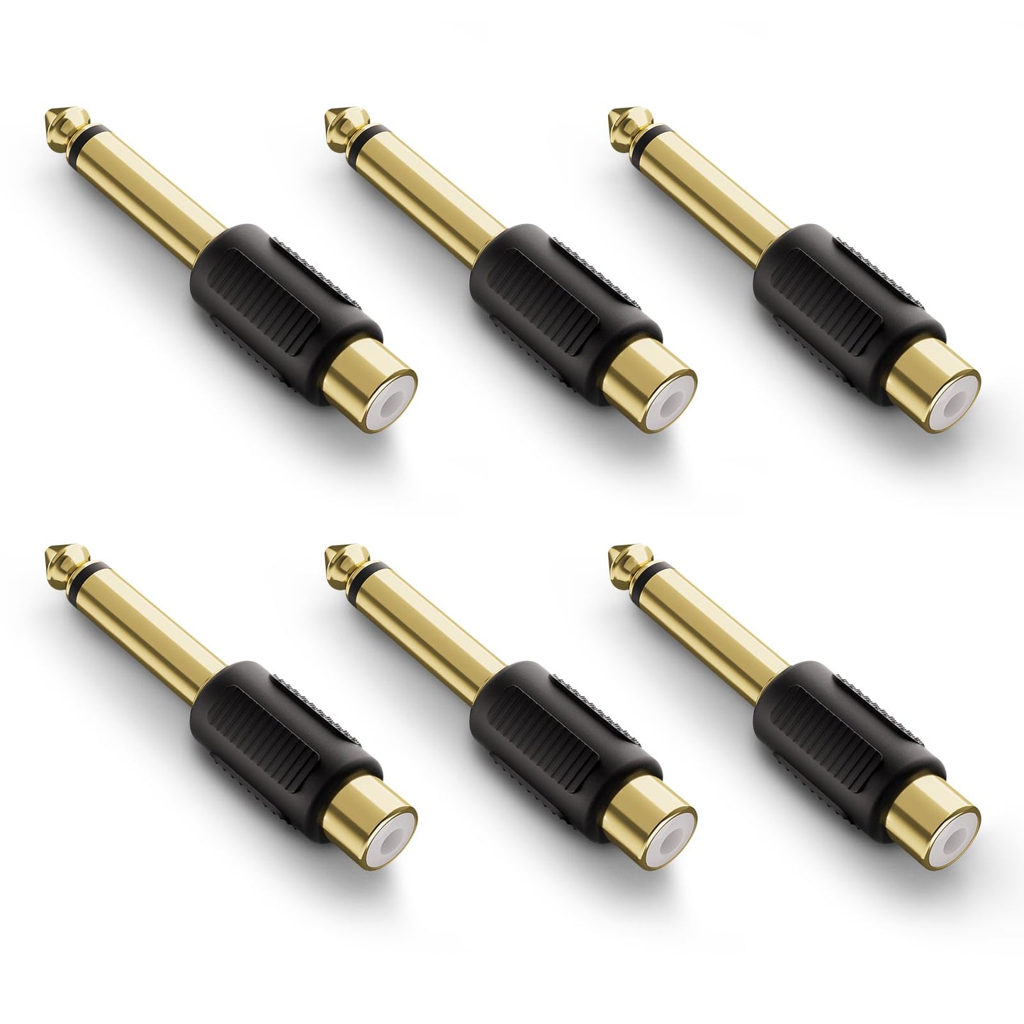 VCE RCA to 1/4" Audio Adapter, 6.35mm Mono Plug Male to RCA Female Connectors, Suitable for Speakers, Amps, Home Theater Systems, and Audio Equipment