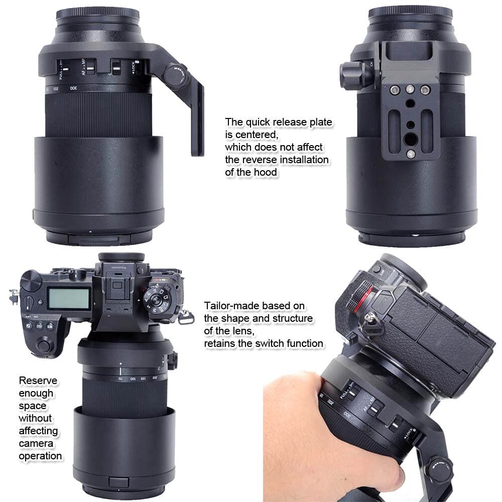 iShoot Lens Collar Tripod Mount Ring Socket Compatible with Panasonic Lumix S 70-300 f/4.5-5.6 Macro OIS, Metal Lens Support Holder Bracket Bottom is
