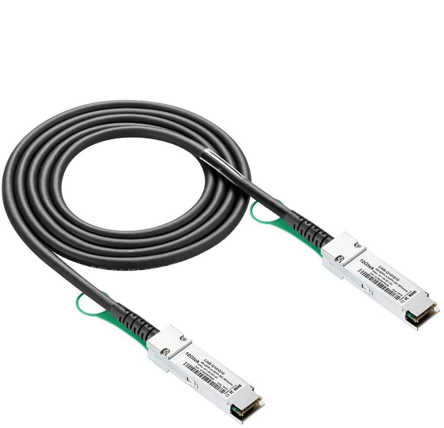 10Gtek 40G QSFP+ DAC Cable - 40GBASE-CR4 Passive Direct Attach Copper Twinax QSFP Cable for Juniper QFX-QSFP-DAC-1M Devices, 1-Meter(3.3ft)