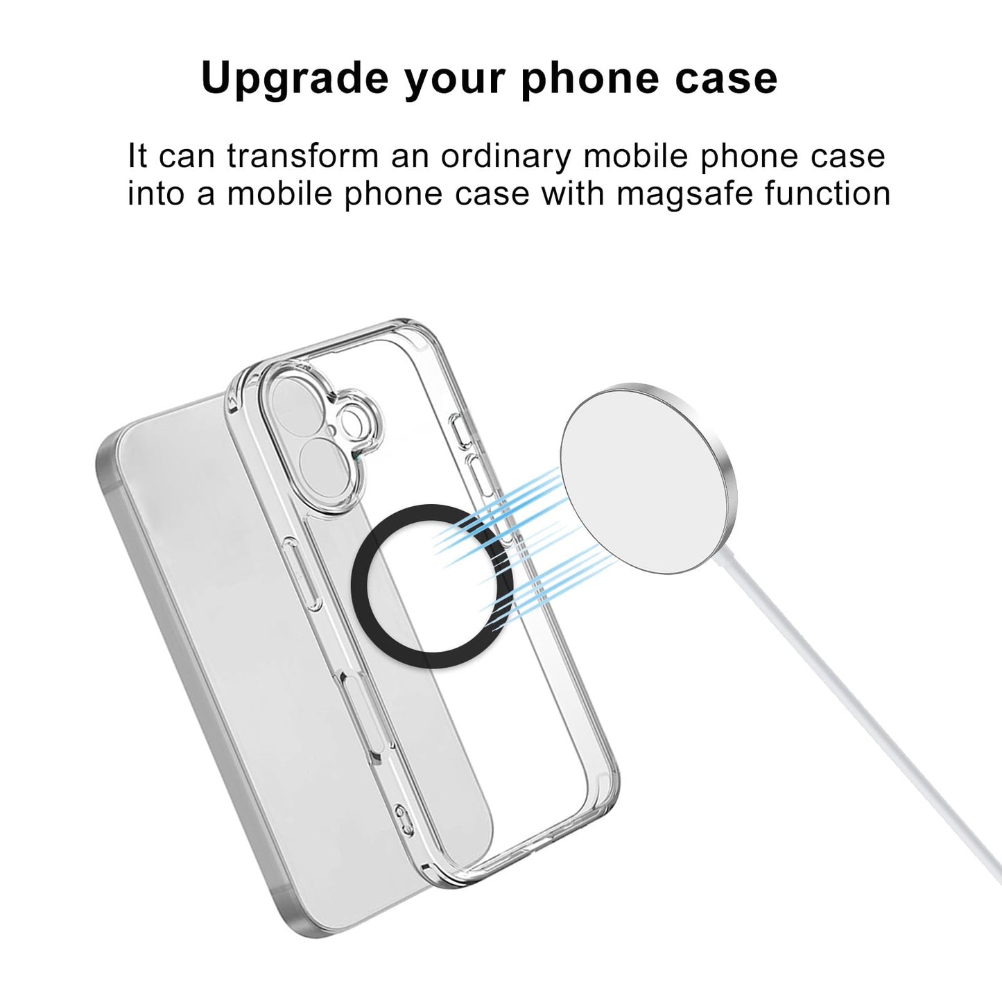 3 Pack,Universal Metal Ring Sticker for Wireless Charger&Magsafe Sticker,Magnetic Ring for Phone Case,Compatible with iPhone/Samsung/Android