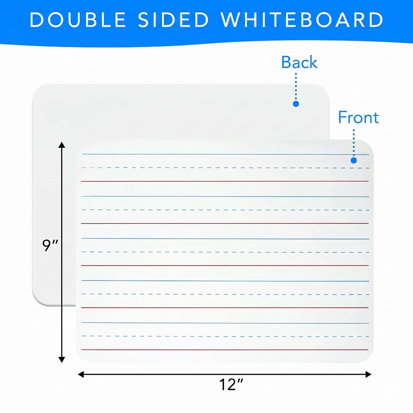 Small White Board 9X12 Dry Erase Mini Lapboard 2 PK Double Sided for Kids
