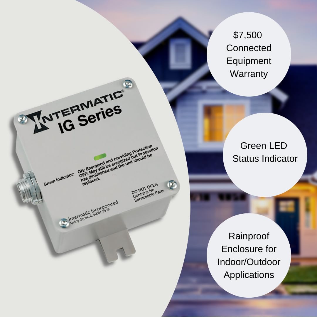 Intermatic IG1200RC3 - Advanced Surge Protection with TPMOV Technology - Rainproof Design for Indoor/Outdoor Use - 3-Year Warranty and $7,500