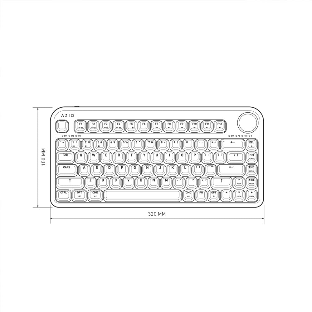 Azio IZO Wireless BT5/USB PC & Mac Mechanical Keyboard, White Blossom