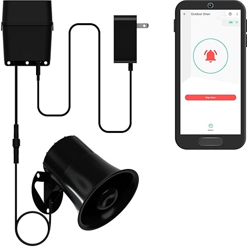 Outdoor Alarm Controller 2, Siren/Alarm/Relay Controller, 12VDC Out, 12VDC in, 130dB Siren with 12VDC on, 110dB Siren with Battery only, YoLink Hub