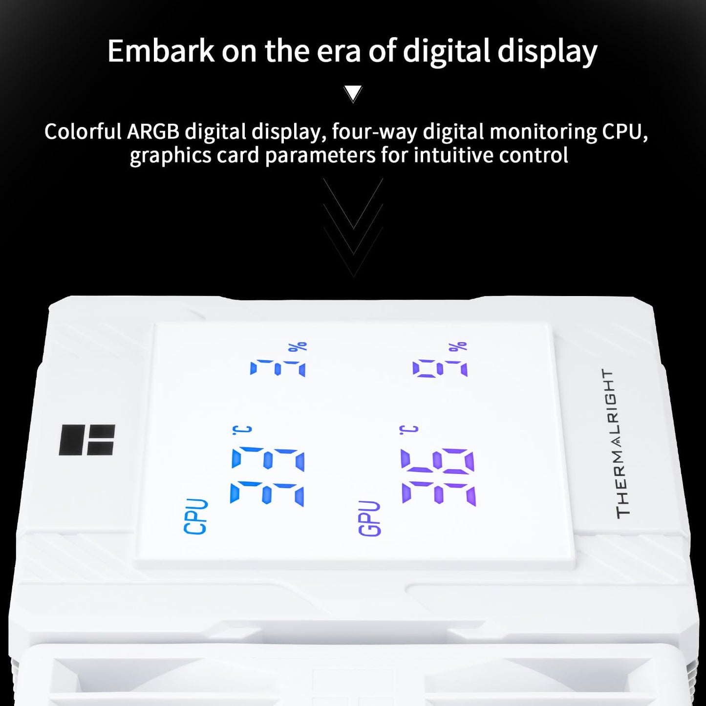 Thermalright Peerless Assassin 120 Digital White CPU Cooler, Dual Towers and Dual Fans Cooling, CPU Air Cooler, Digital Display Top Cover
