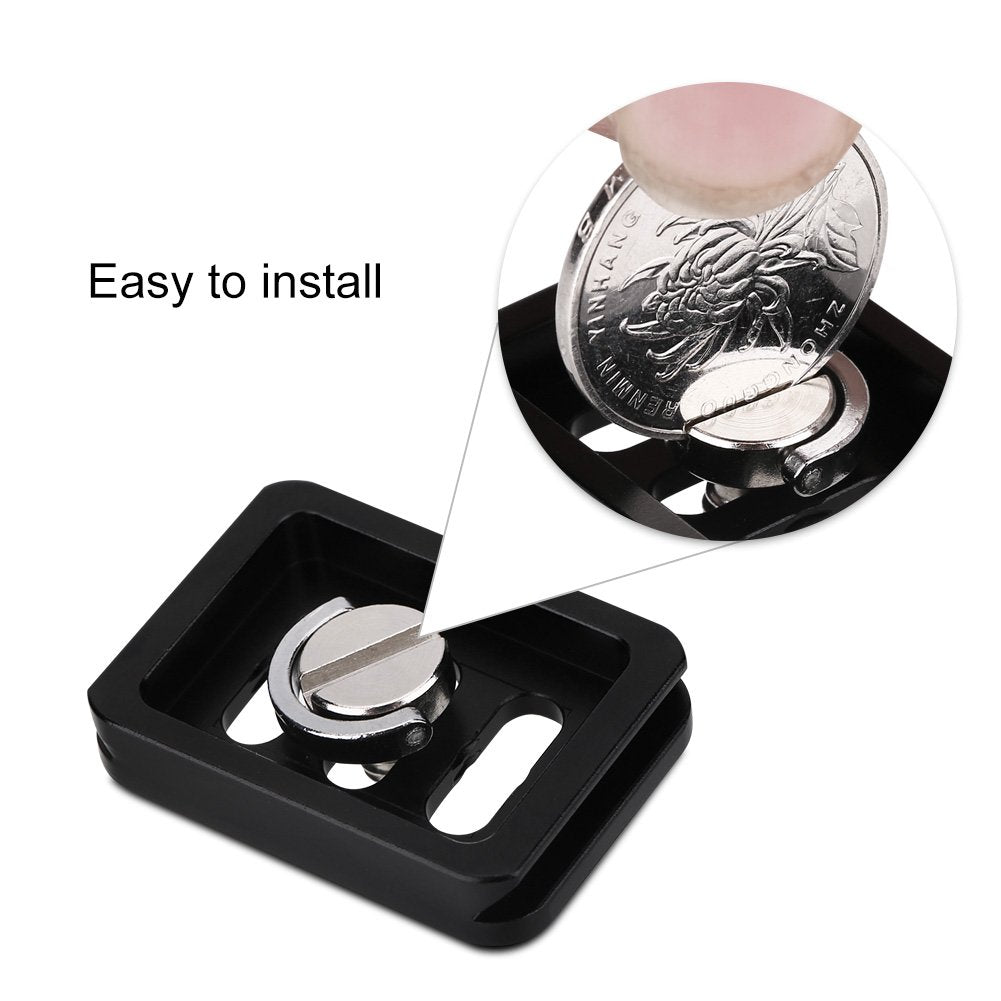 Mini Aluminium Alloy Quick Release Plate Camera Mount Tackle Photography Accessory with 1/4'' Screw, Suitable for SIRUI TYC10 T005 / T025 Ball Head