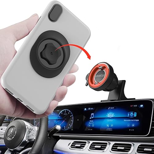Car Phone Mount Without Magnetic, Stick On Dashboard 360° Rotatable Universal Cell Phone Holder with Ultra-Lock Quick Mount Strongest Adhesive