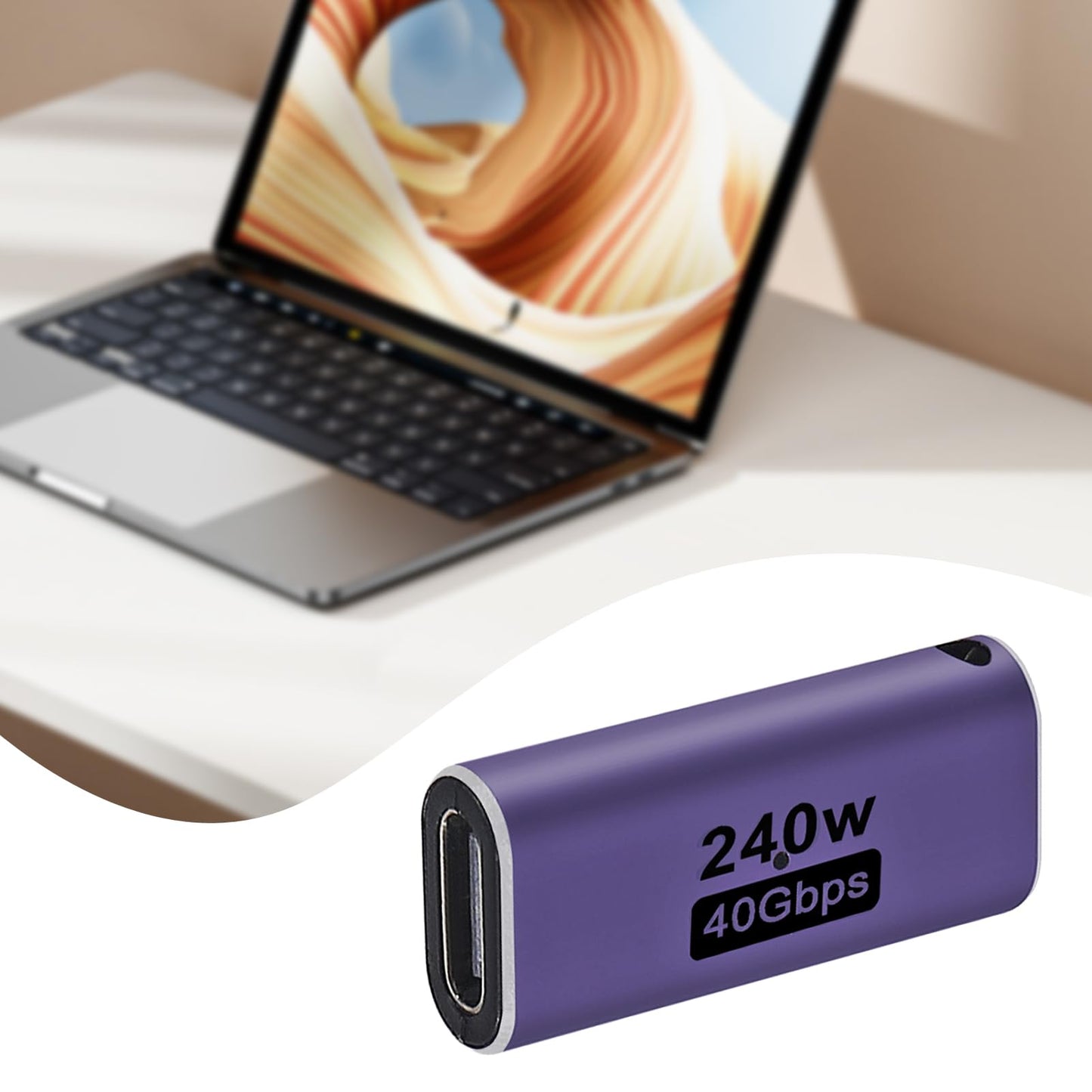 ALAMSCN 4PCS 240W USB Type C Female to Female Adapter Extender 40Gbps 8K Video Compatible for Tablet Phones Laptop Type C Devices