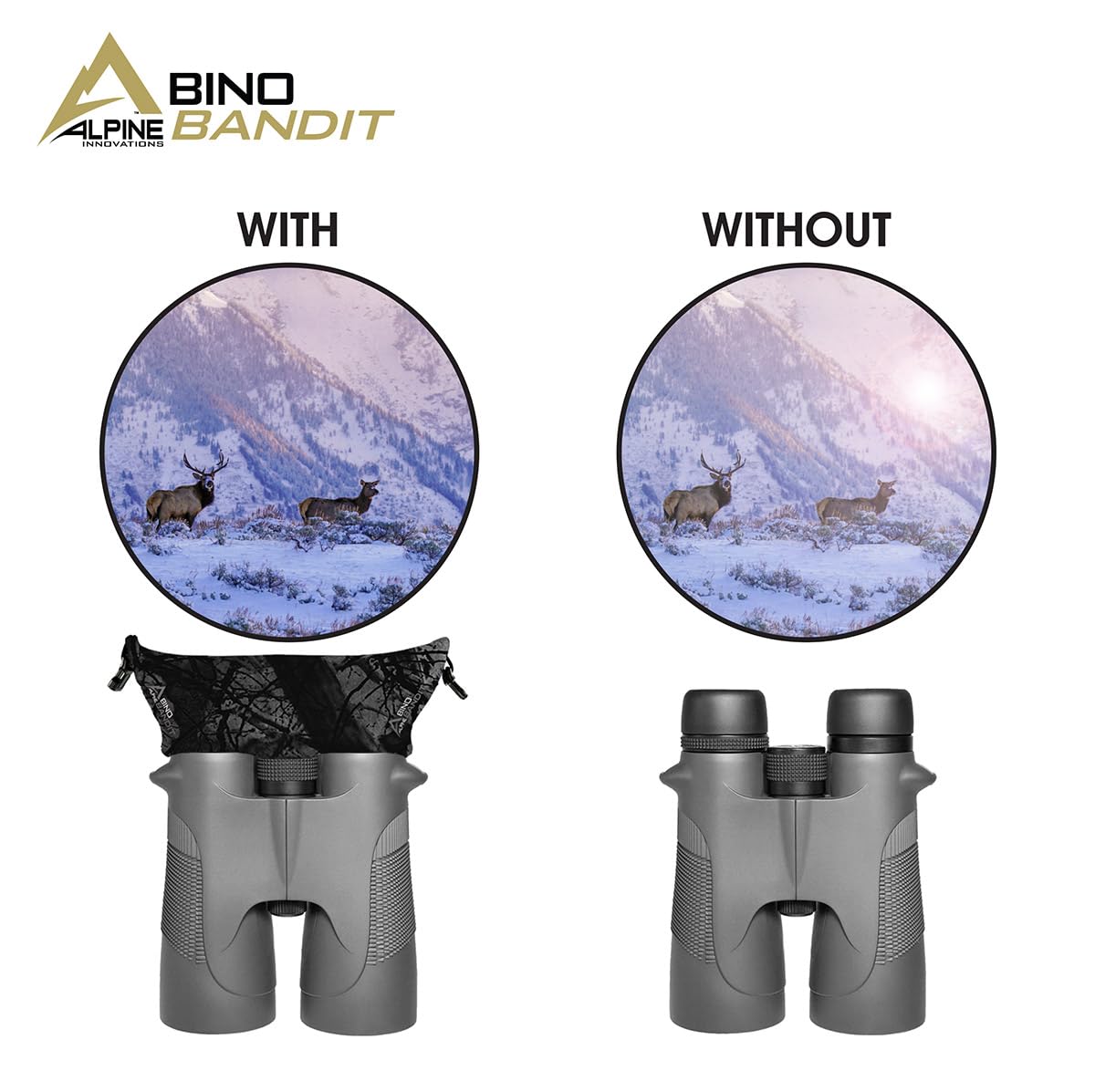 Slicker Bino Bandit - Blocks Glare, Improves Visual Acuity and Reduces Eye Fatigue. FITS All Binoculars. (Stealth Bronze)