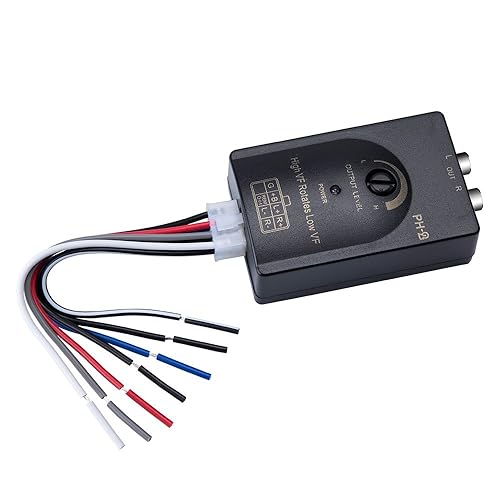 Mr. Ho Auto Car RCA High to Low 2-Channel Line Output Converter with Adjustable Subwoofer Level for Car Amplifier - Black