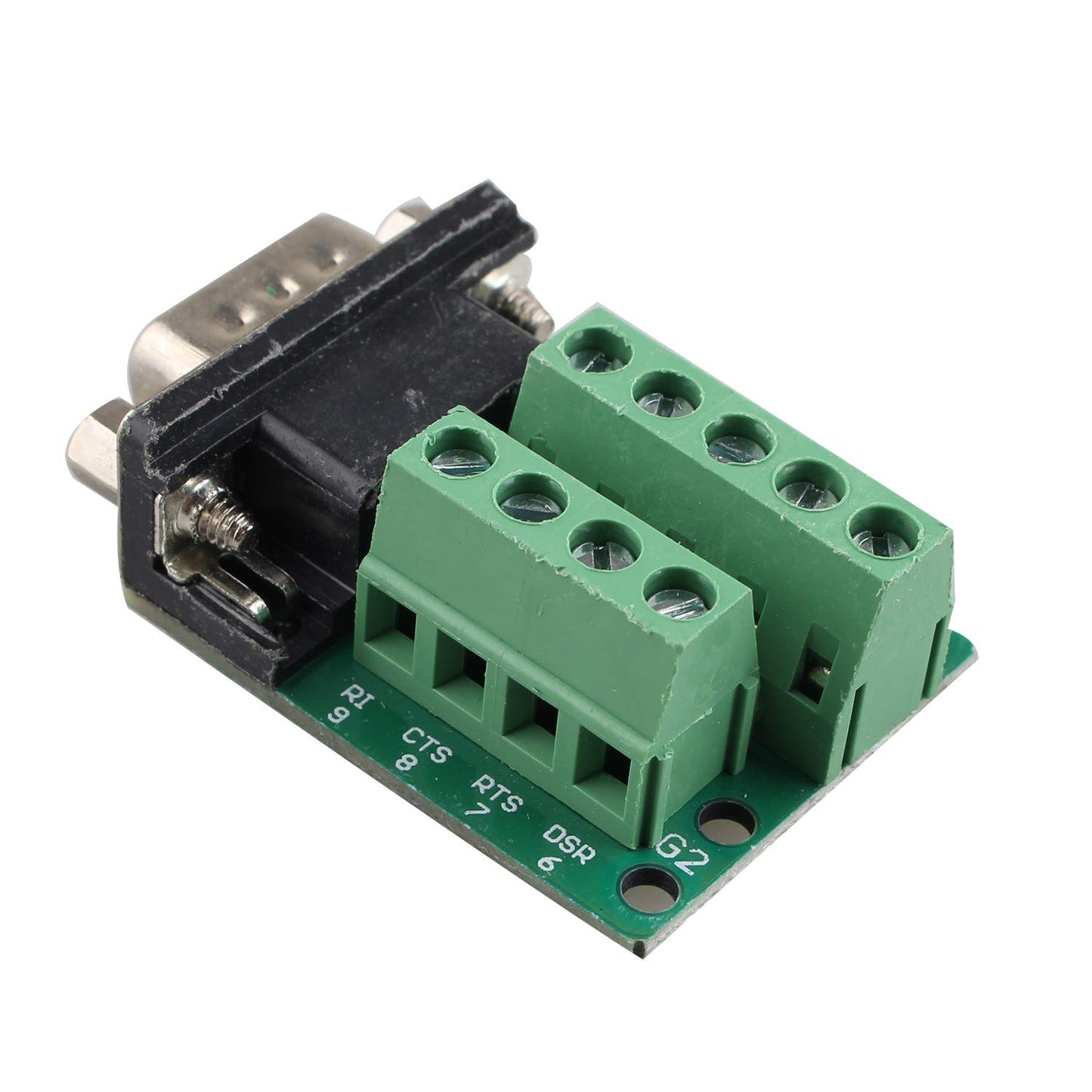 Futheda DB9 Male and DB9 Female D-SUB Breakout Board Adapter Plate 9 Pin Connector RS232 Serial to Terminal Board Signal Module Solder-Free with Nut