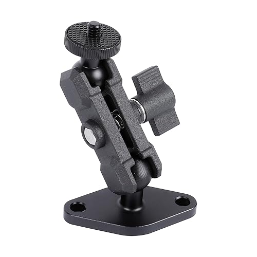 Leenconghui Aluminum 1/4"-20 Mount with Drill Plate Base for Monitors, CCTV Cameras, Camcorders, 360° Rotation Adjustable Camera Mount