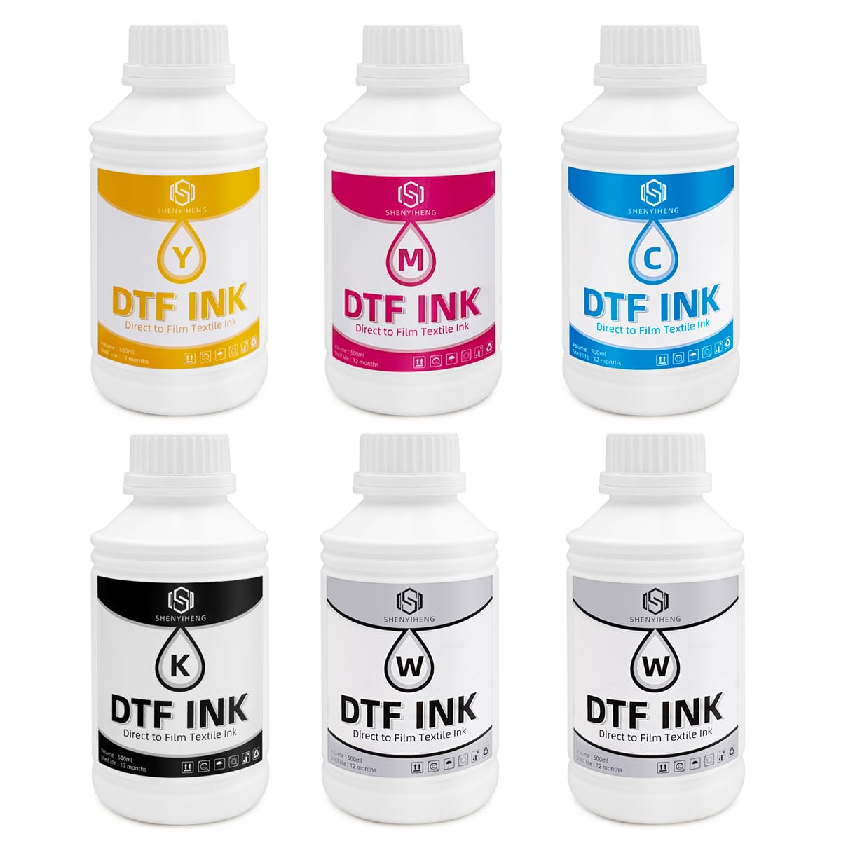SHENYIHENG Premium DTF Ink 3000ML - DTF Transfer Ink for PET Film, Used for Epson ET-8550, L1800, L800, R2400, P400, P800, XP15000, Heat Transfer