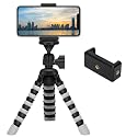 ZTON Mini Cell Phone Flexible Tripod Holder, Adjustable Mobile Phone Mount, Universal Octopus Stand for iPhone, Samsung, Camera (S-Grey)