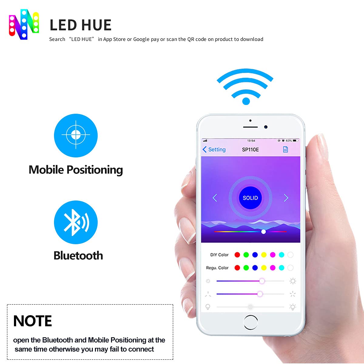 Ws2811 Controller, SP110e Addressable LED Bluetooth Ws2812b Controller 5V-24V, iOS/Android App Wireless Remote Control, Pixel Light Controller