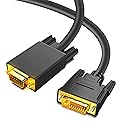 AKWOR DVI to VGA Cable 6FT, DVI-D 24+1 to VGA Adapter Cable Male to Male Gold-Plated Display Cord for Computer, PC Host, Laptop, Graphics Card