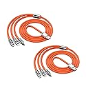 Calsgkspray 2Pcs Orange 3 in 1 Multi USB Cable 100W Multi Charger Cable Fast Charging Cable to Various Mobile Phones with Type-C/Android/Charging