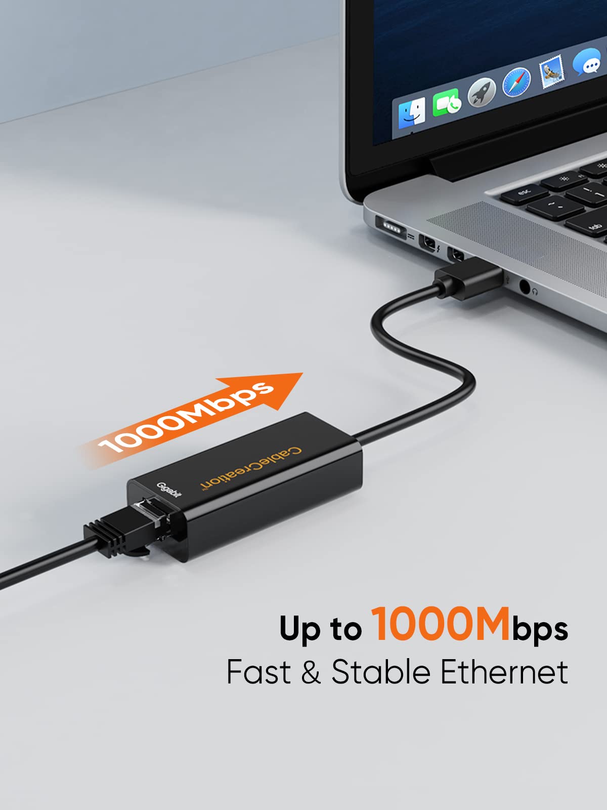 USB to Ethernet Adapter, CableCreation USB 3.0 to 10/100/1000 Gigabit Wired LAN Network Adapter Compatible with Nintendo Switch, Windows, MacBook