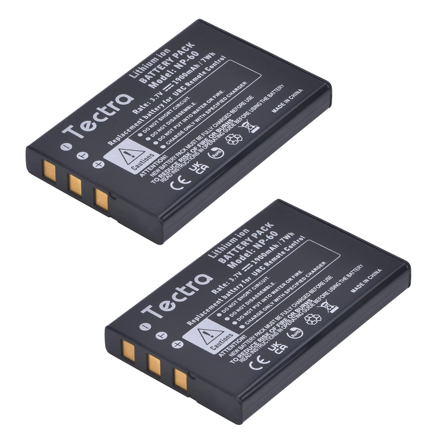 Tectra 2-Pack 1900mAh Battery Compatible with Universal Remote Control URC 11N09T NC0910 RLI-007-1 LIT0404, MX-810, MX-880, MX-890, MX-950, MX-980