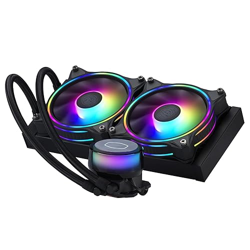Cooler Master MasterLiquid ML240 Illusion CPU Liquid Cooler - AIO Water Cooling System, 3rd Gen Pump, 2 x 120mm ARGB Halo Fans, 240mm Radiator, ARGB