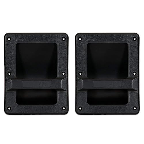 MIYAKO Speaker Cabinet Plastic Bar Handles Black Recessed Heavy Duty 8.3" X 6.5" (1 Pair - 2 pcs)