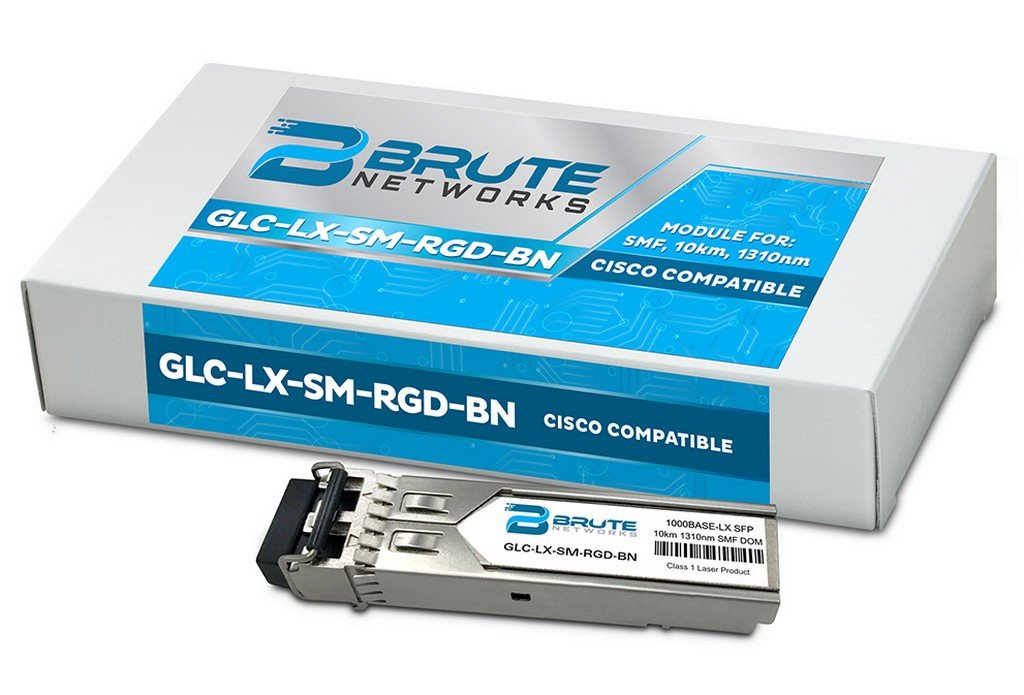 Brute Networks GLC-LX-SM-RGD-BN - 1000BASE-LX 10km SMF 1310nm SFP Transceiver (Compatible with OEM PN# GLC-LX-SM-RGD)