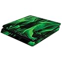 MightySkins Skin Compatible with Sony PS4 Slim Console - Green Flames | Protective, Durable, and Unique Vinyl Decal wrap Cover | Easy to Apply