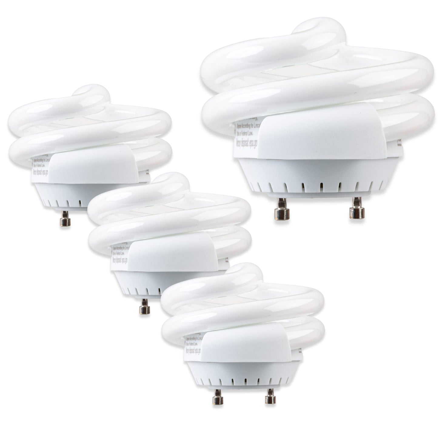 SLEEKLIGHTING GU24 13W T2 Spiral CFL Puck Light Bulb 2700K Warm White 2-Prong