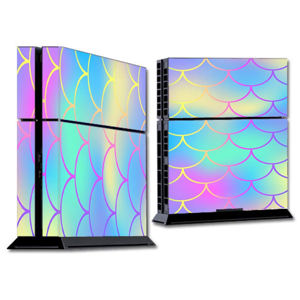 IT'S A SKIN Wrap Compatible with PS4 (R) Sony (R) PlayStation (R) Console - Decals Vinyl Stickers Overlay - Pastel colorful mermaid scales